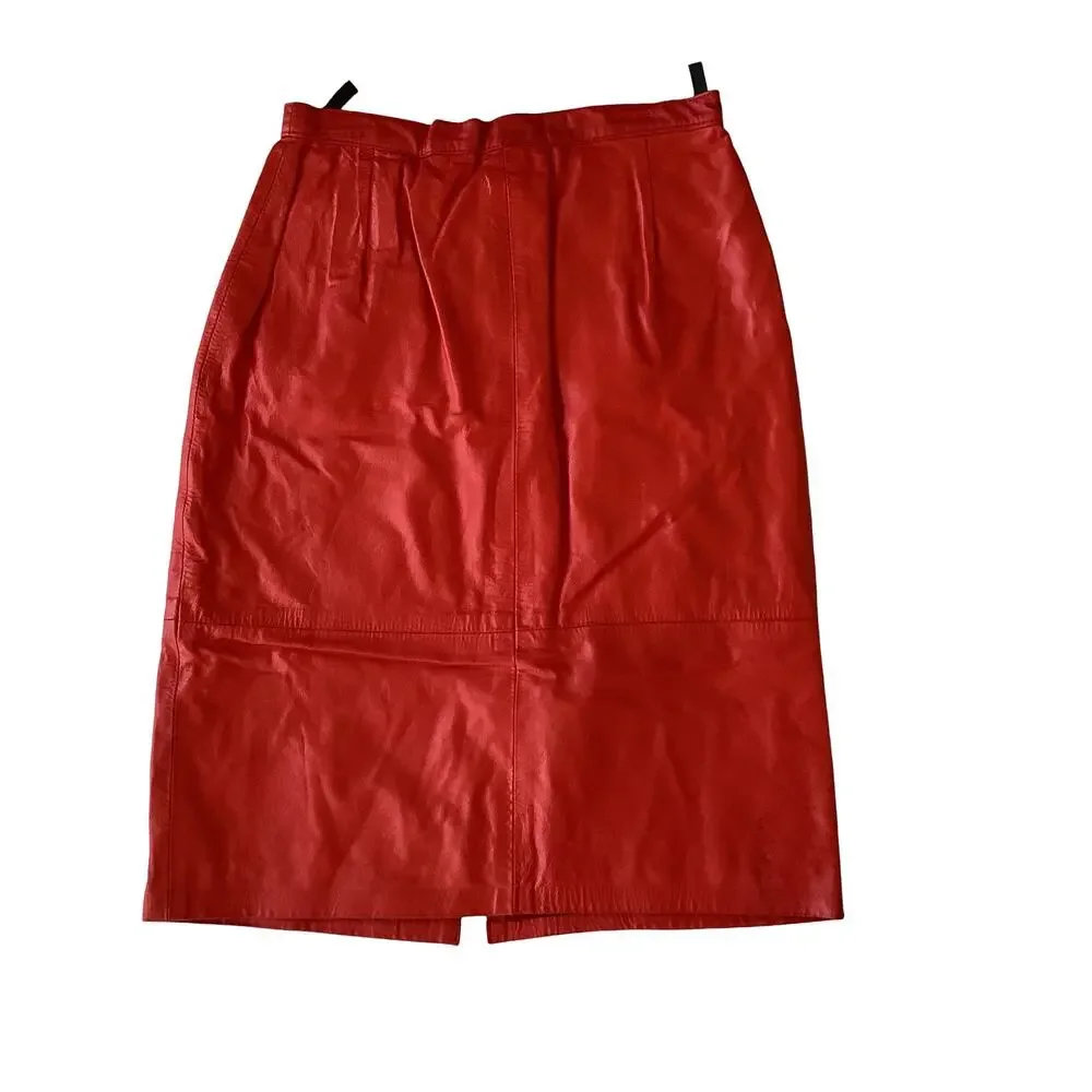 Genuine Leather Pencil Skirt